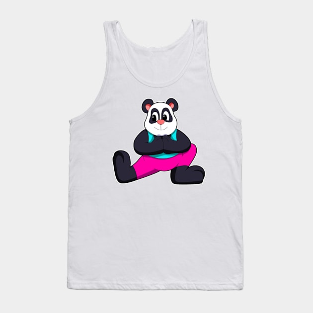 Panda at Yoga stretching exercises Tank Top by Markus Schnabel